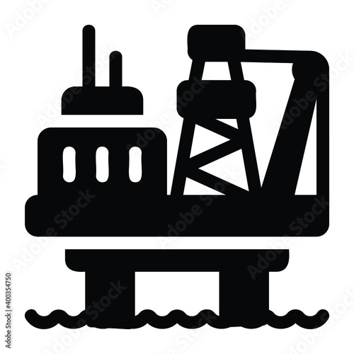 
Offshore rig glyph icon 
