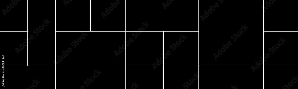 Creative vector Template Collage consisting of 16 frames for a photo of a square and rectangular shape.