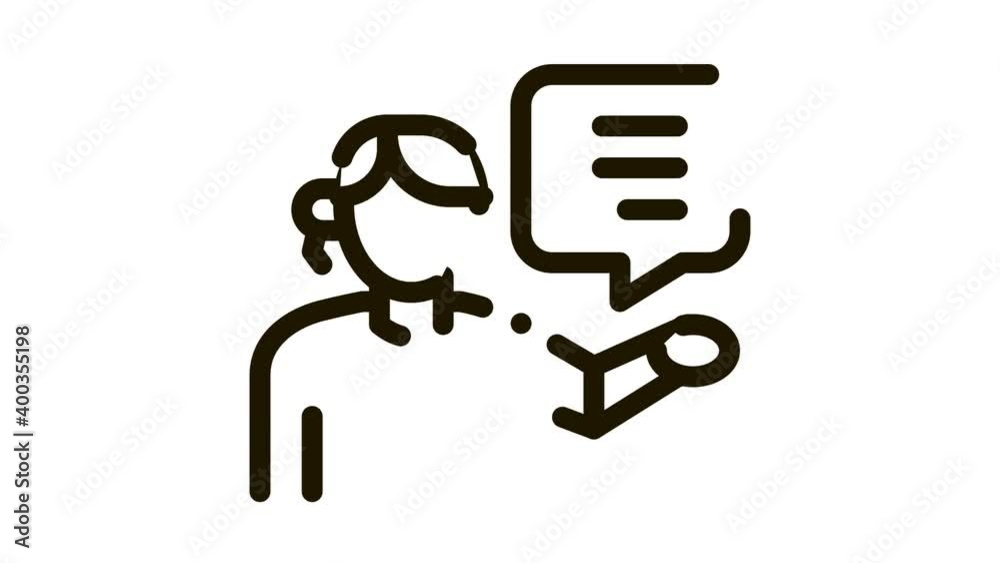 help desk representative Icon Animation. black help desk representative animated icon on white background help desk representative Icon Animation. black help desk representative animated icon on white background
