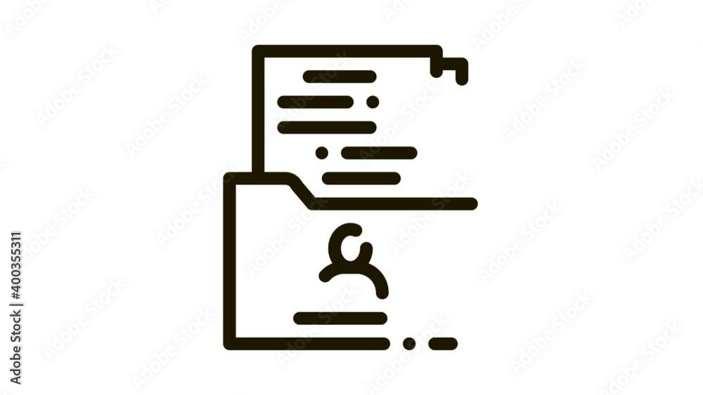 people info sheet folder Icon Animation. black people info sheet folder animated icon on white background people info sheet folder Icon Animation. black people info sheet folder animated icon on white background