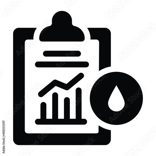 
Oil analytical report in glyph icon 
