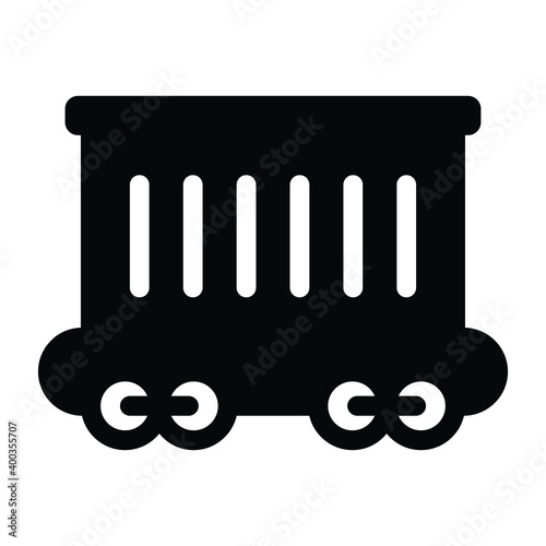 
Cargo train glyph editable icon 
