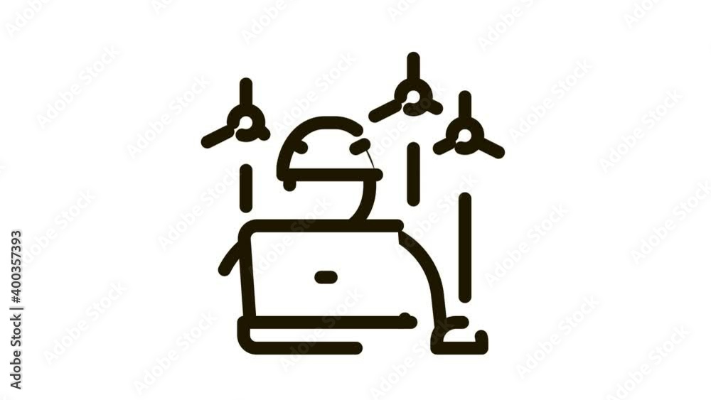 windmills technician Icon Animation. black windmills technician animated icon on white background windmills technician Icon Animation. black windmills technician animated icon on white background