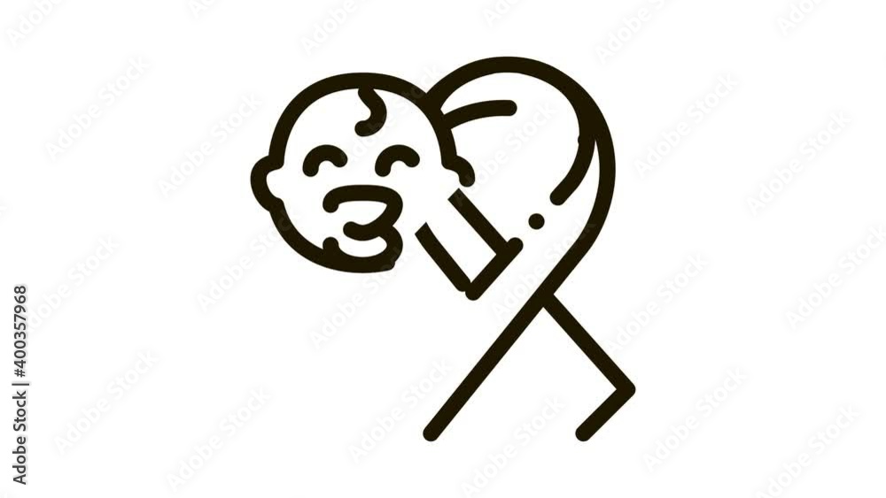 hiv infected newborn baby Icon Animation. black hiv infected newborn baby animated icon on white background hiv infected newborn baby Icon Animation. black hiv infected newborn baby animated icon on white background
