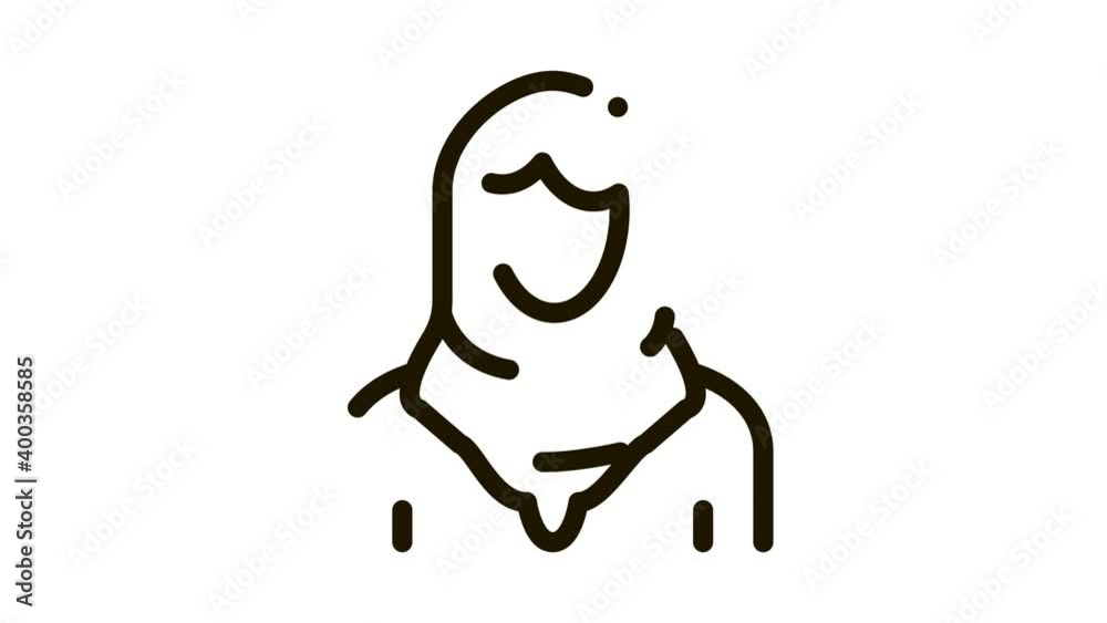 malaysian woman Icon Animation. black malaysian woman animated icon on white background malaysian woman Icon Animation. black malaysian woman animated icon on white background