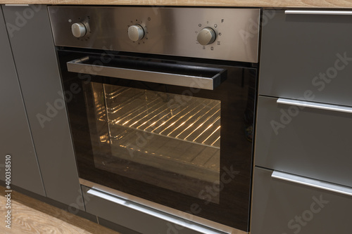 closed electric oven in the kitchen