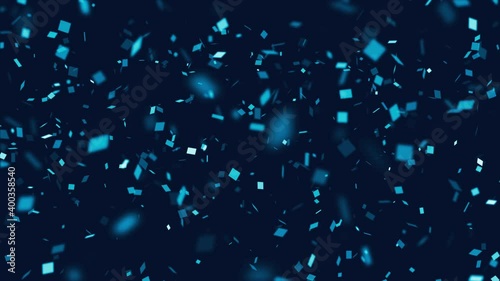 falling blue confetti celebration background video