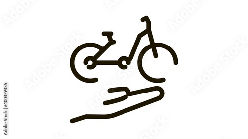 Wallpaper Mural hand holding bike Icon Animation. black hand holding bike animated icon on white background Torontodigital.ca