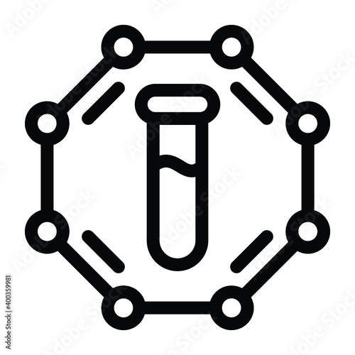 
Test tube showing in glyph icon of biochemistry 
