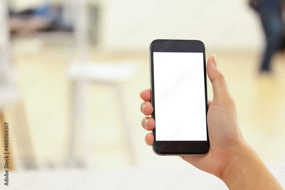 blank black phone payment through smartphone shopping mall background making show shopping for input the text on copy space blank black phone payment through smartphone shopping mall background making show shopping for input the text on copy space