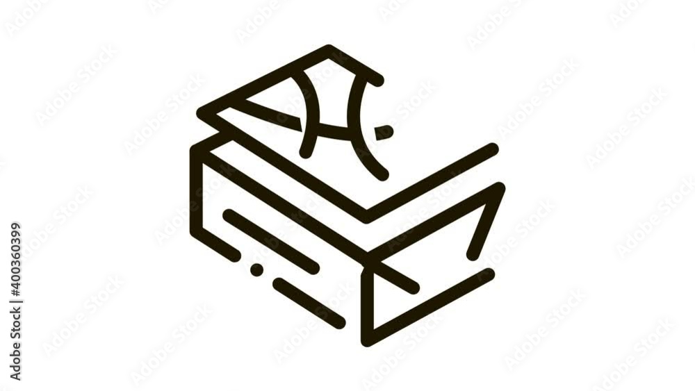 Vidéo Stock pin down tile Icon Animation. black pin down tile animated