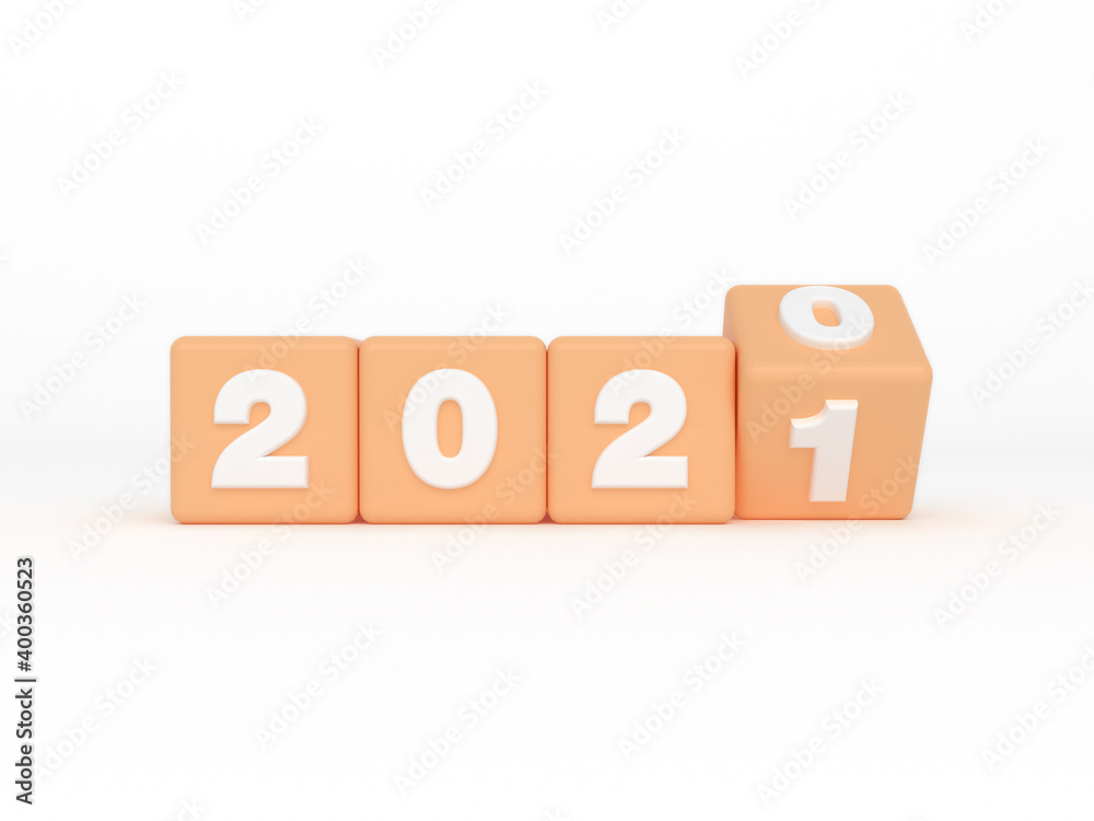 New Year dice from 2020 to 2021. - 3D Render New Year dice from 2020 to 2021. - 3D Render