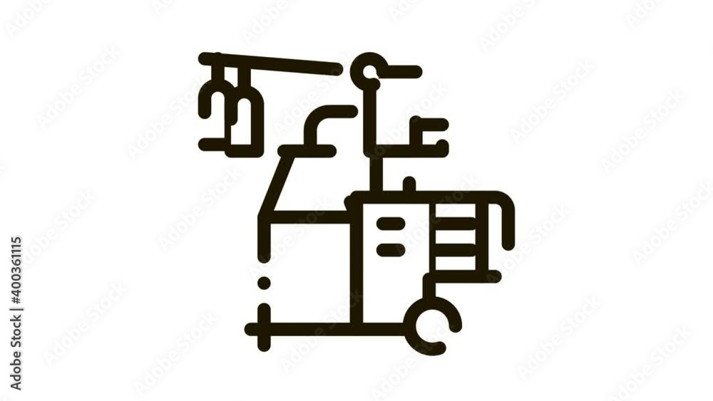 milk bottle transfer machine Icon Animation. black milk bottle transfer machine animated icon on white background
