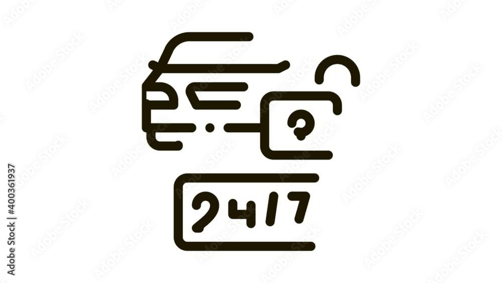 machine protection 24 7 Icon Animation. black machine protection 24 7 animated icon on white background machine protection 24 7 Icon Animation. black machine protection 24 7 animated icon on white background