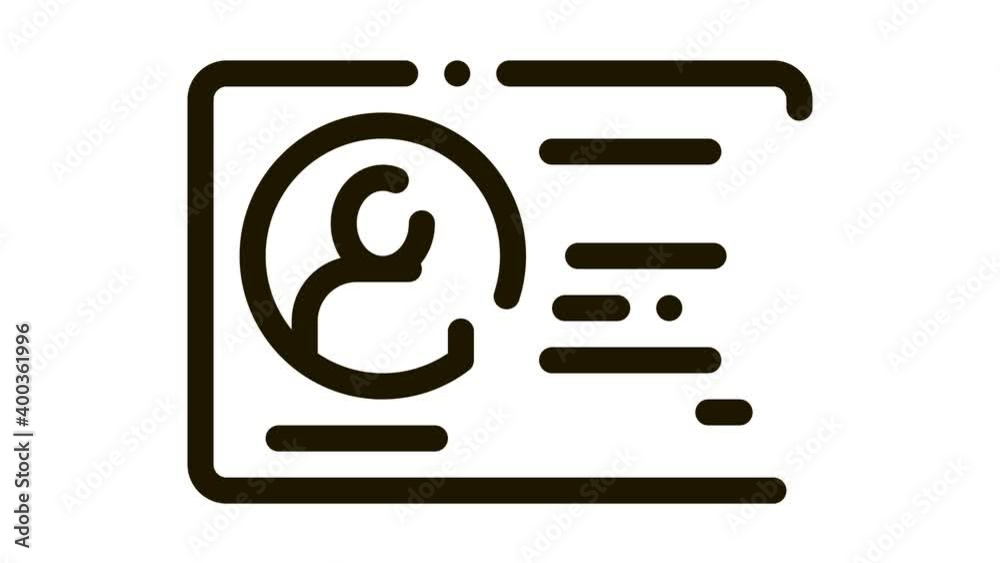driving license Icon Animation. black driving license animated icon on white background driving license Icon Animation. black driving license animated icon on white background