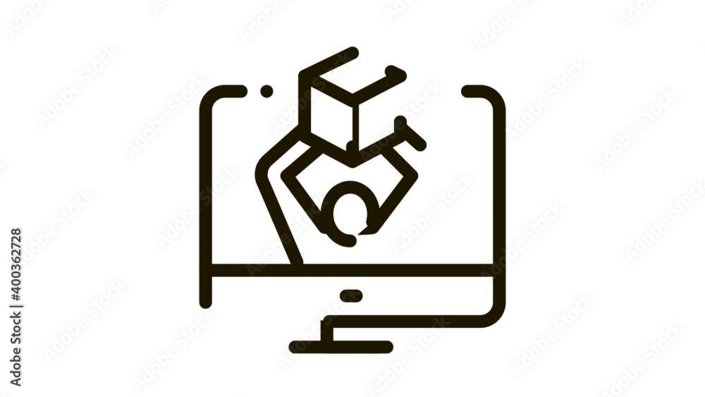 computer receipt of parcel Icon Animation. black computer receipt of parcel animated icon on white background computer receipt of parcel Icon Animation. black computer receipt of parcel animated icon on white background