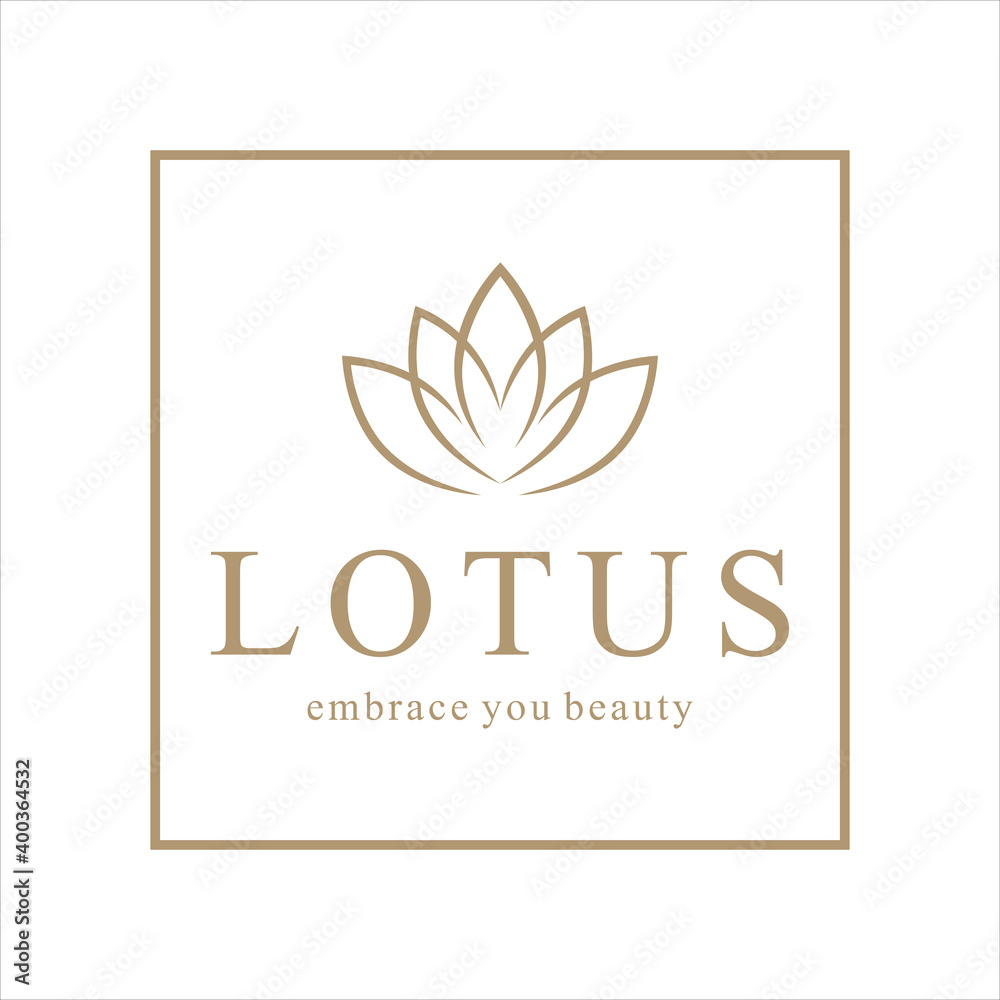 lotus flower logo design template vector