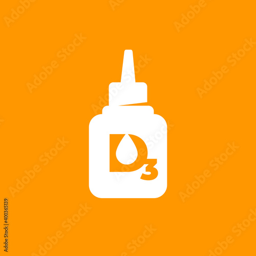 d3 vitamin dropper vector icon