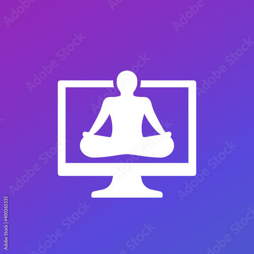 online yoga, remote training icon