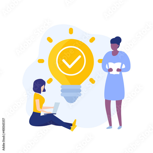 people and an idea vector concept