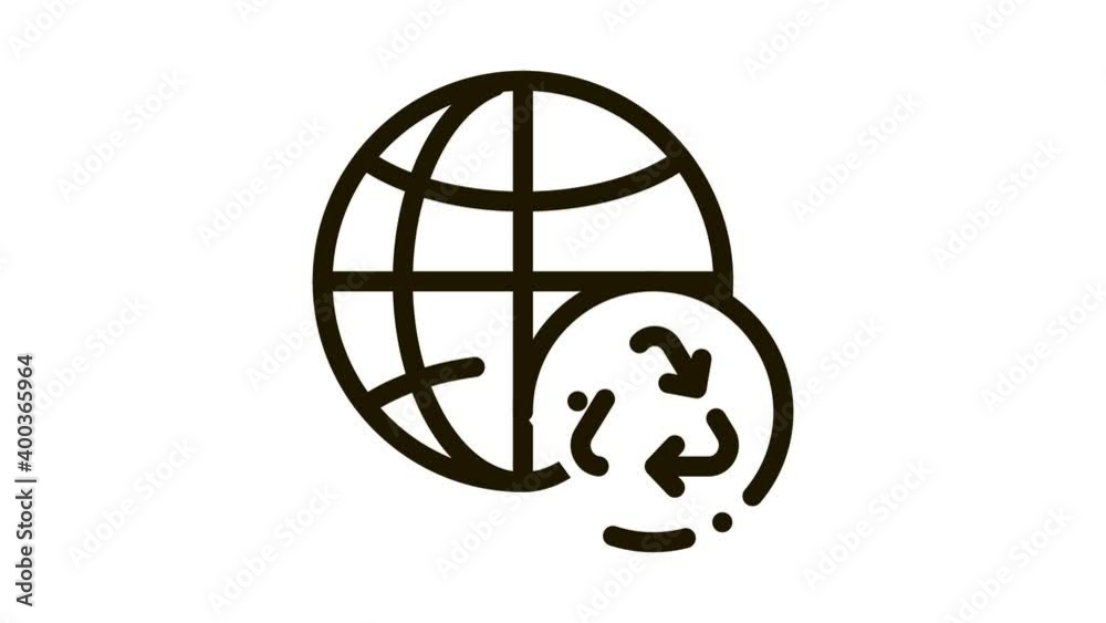 planet earth ecology Icon Animation. black planet earth ecology animated icon on white background planet earth ecology Icon Animation. black planet earth ecology animated icon on white background