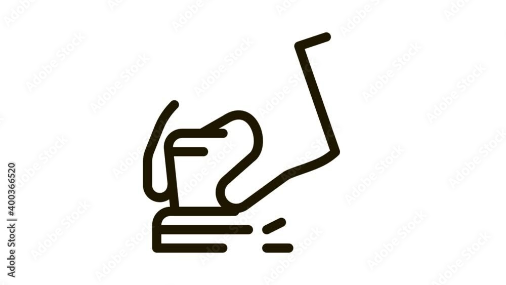 hand animated icon on white background