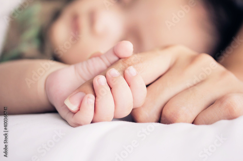 Soft focus and blurry of Baby Hands