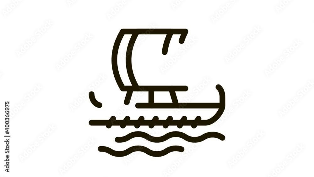 greek merchant ship Icon Animation. black greek merchant ship animated icon on white background greek merchant ship Icon Animation. black greek merchant ship animated icon on white background
