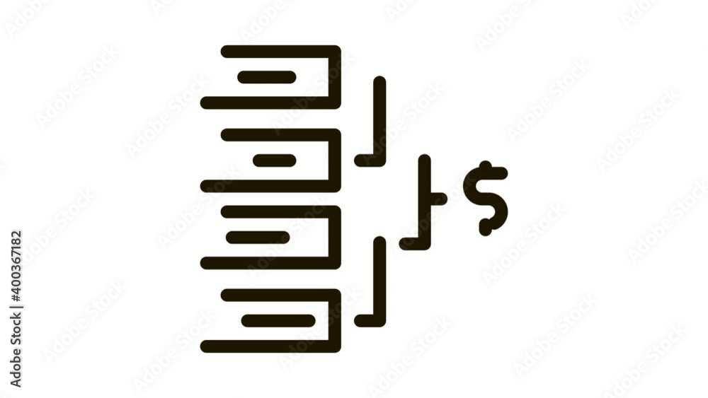 total money Icon Animation. black total money animated icon on white background total money Icon Animation. black total money animated icon on white background