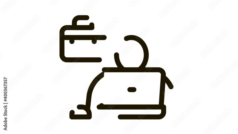 computer worker Icon Animation. black computer worker animated icon on white background computer worker Icon Animation. black computer worker animated icon on white background