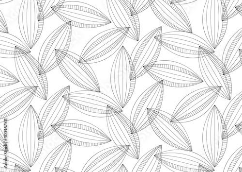 Modern stylish abstract texture like flower pattern vector, repeating geometric tiles linear petal of flower, monochrome stylish
