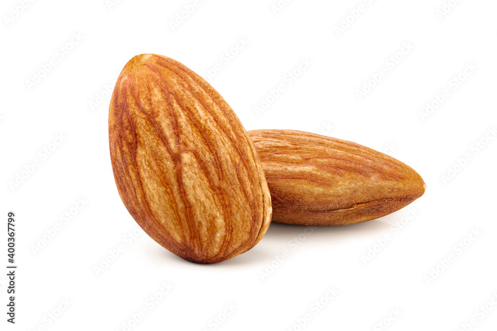almond nut Fresh raw Closeup view on white isolated almond nut Fresh raw Closeup view on white isolated
