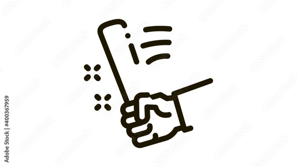 man hand with bat Icon Animation. black man hand with bat animated icon on white background man hand with bat Icon Animation. black man hand with bat animated icon on white background