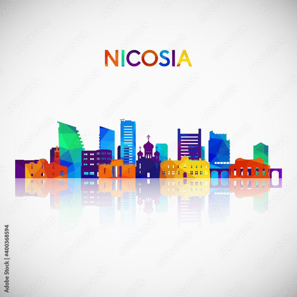 Nicosia skyline silhouette in colorful geometric style. Symbol for your design. Vector illustration.