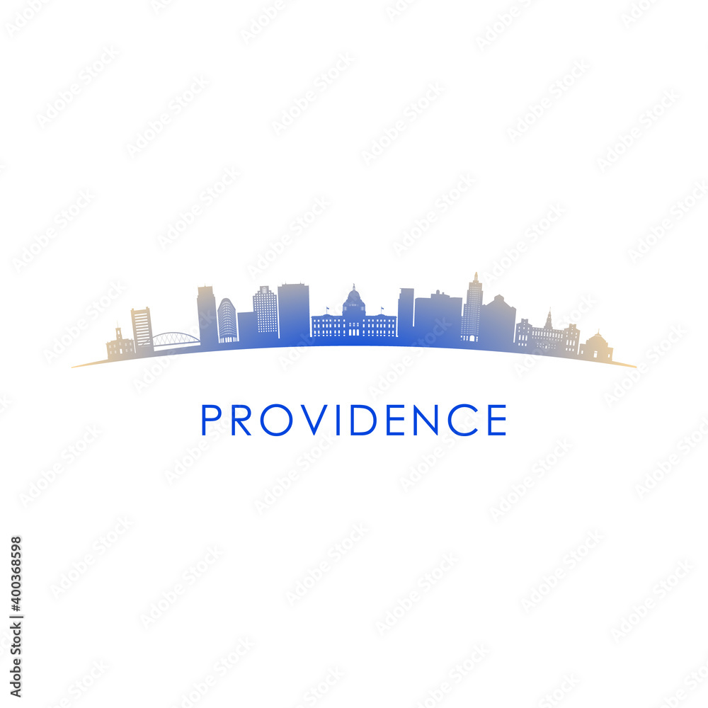 Providence skyline silhouette. Vector design colorful illustration.