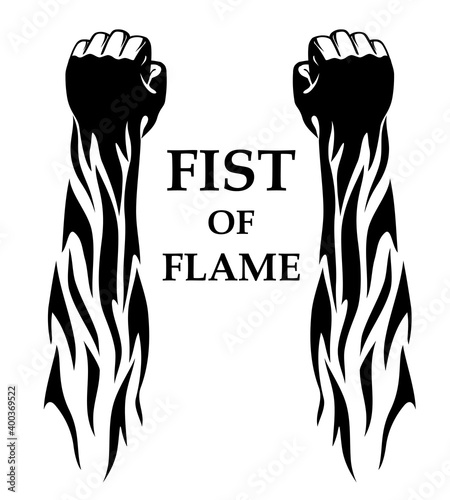 Flaming Arms Tattoo Design Abstract