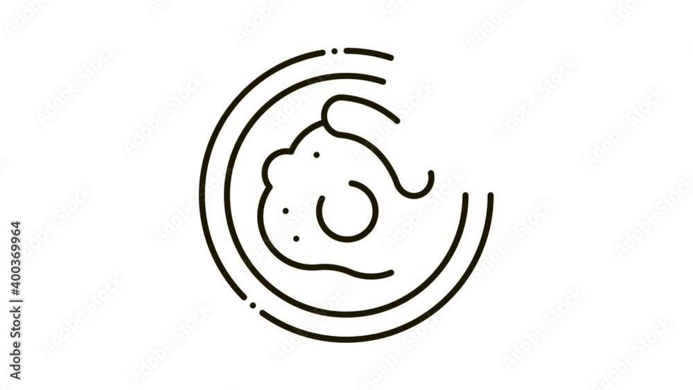 typical american breakfast Icon Animation. black typical american breakfast animated icon on white background