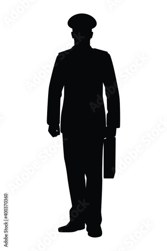 Military cadet student silhouette vector