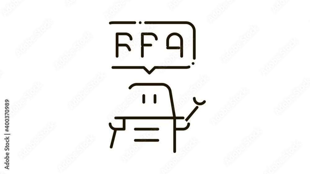 process automation robot Icon Animation. black process automation robot animated icon on white background process automation robot Icon Animation. black process automation robot animated icon on white background
