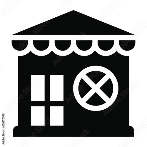 
Shopping store, retail vector in solid design.
