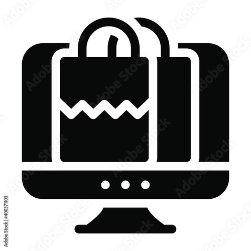 
Glyph design of eshopping, editable icon
