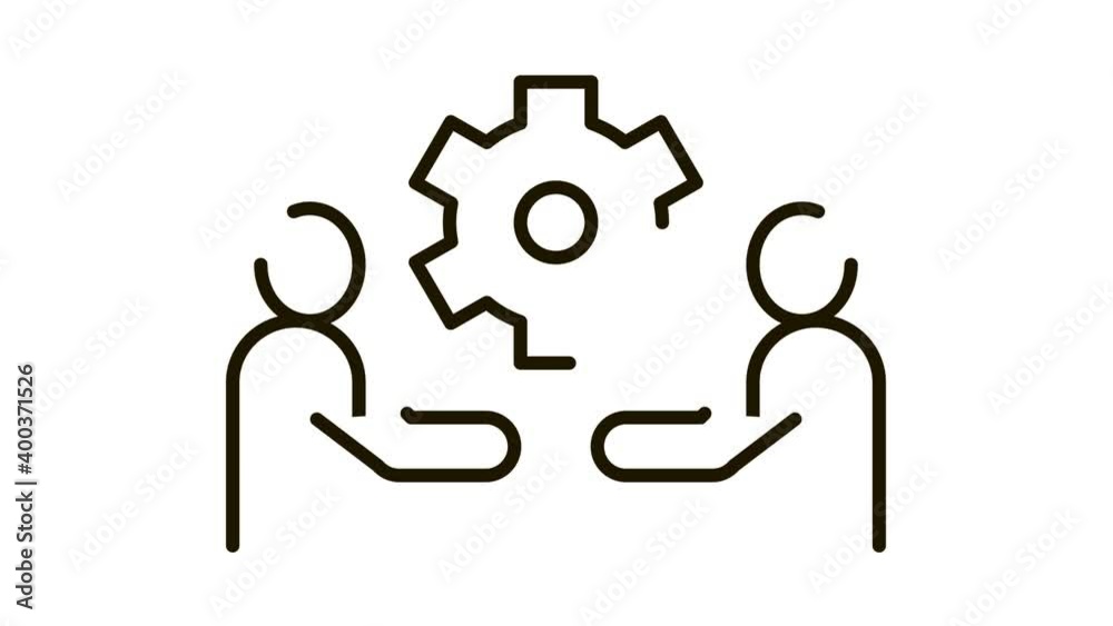 partnership solutions Icon Animation. black partnership solutions animated icon on white background partnership solutions Icon Animation. black partnership solutions animated icon on white background