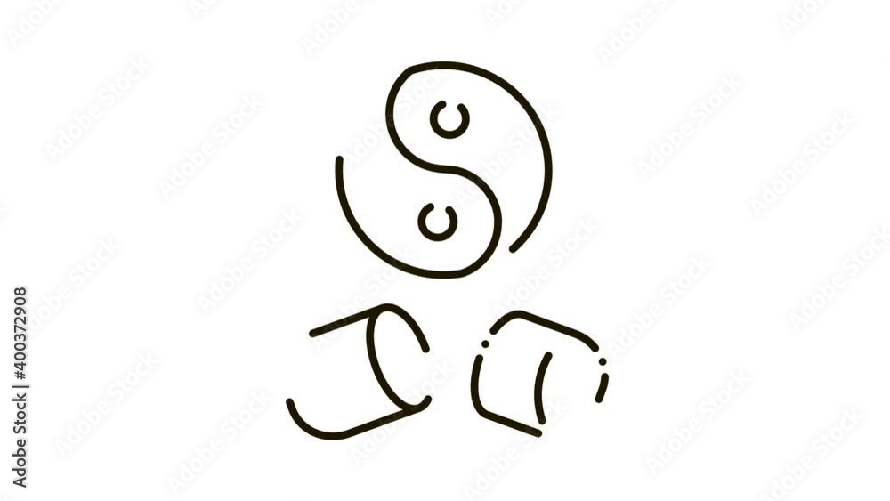 Yin Yang Capsule Icon Animation. black Yin Yang Capsule animated icon on white background Yin Yang Capsule Icon Animation. black Yin Yang Capsule animated icon on white background