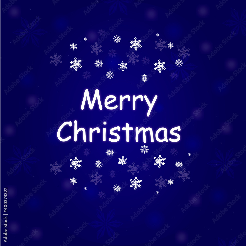 vector illustration of the letter merry christmas on a blue background