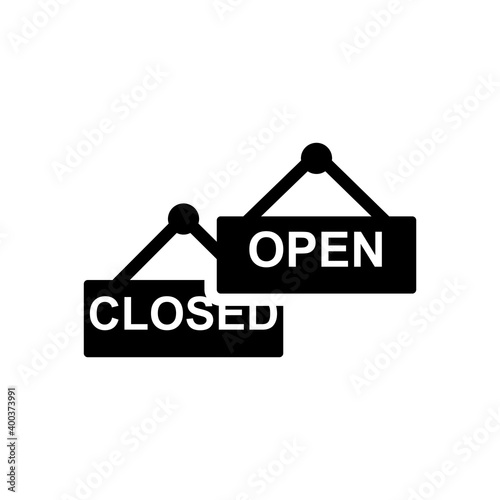 open and close chalkboard glyph icon. simple design editable. Design template vector