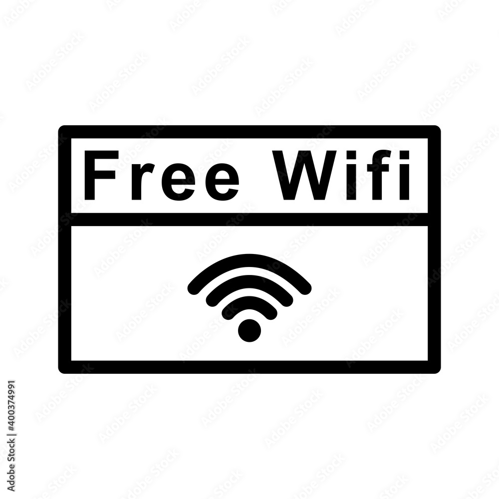 Free wifi line icon. simple design editable. Design template vector Free wifi line icon. simple design editable. Design template vector
