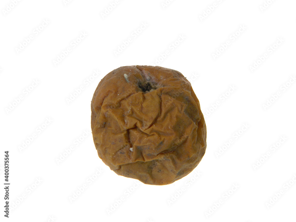 rotten apple isolated on white background