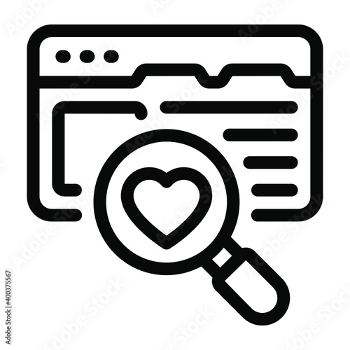 
Search favorite website icon in glyph design
