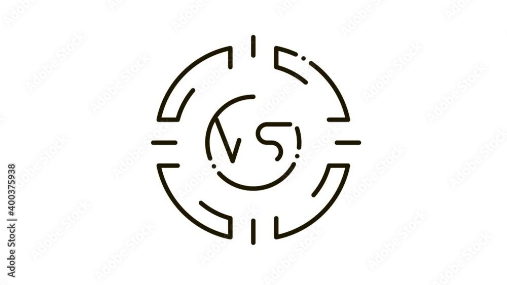 Vs Target Icon Animation. black Vs Target animated icon on white background