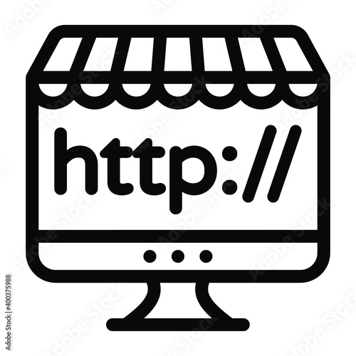 
Glyph design of shopping website, editable icon
